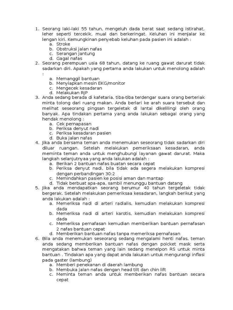 Soal Dan Jawaban Acls Jawaban Soal