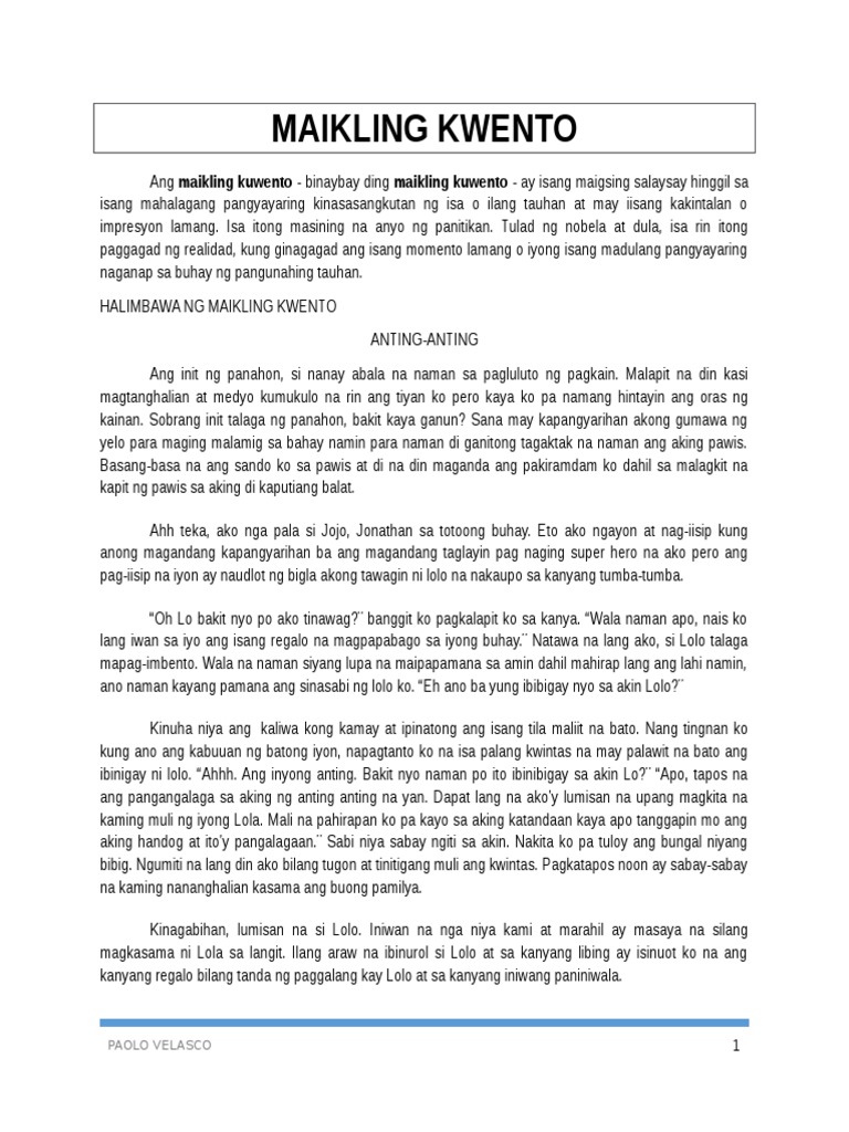Halimbawa NG Nobela 8 | PDF
