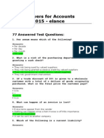 Test Answers For Accounts Payable 2015 - Elance