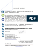 Certificación de Trabajo