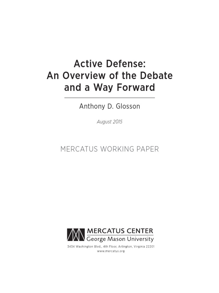 Active Defense: An Overview of The Debate and A Way Forward | PDF ...