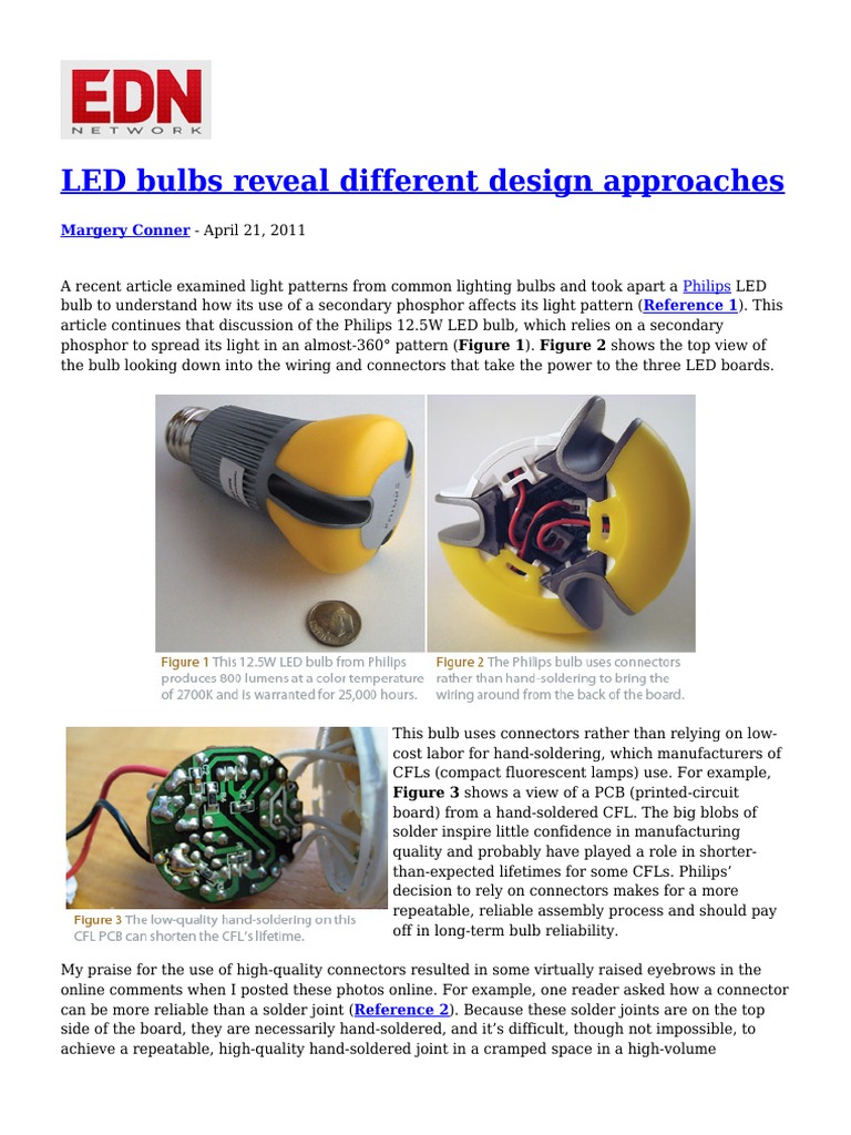 Philips LED Bulb Design Insights | PDF | Compact Fluorescent Lamp ...
