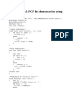 Stack PUSH & POP Implementation Using Arrays