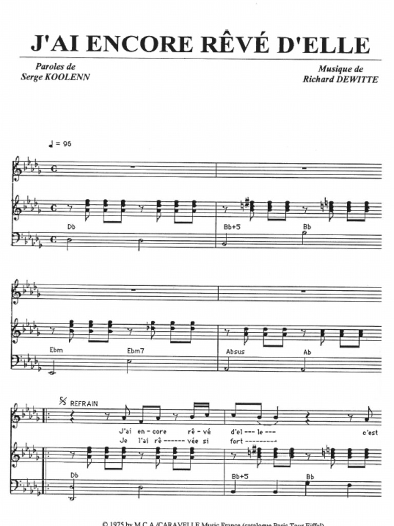 J Ai Encore Reve D Elle Chords