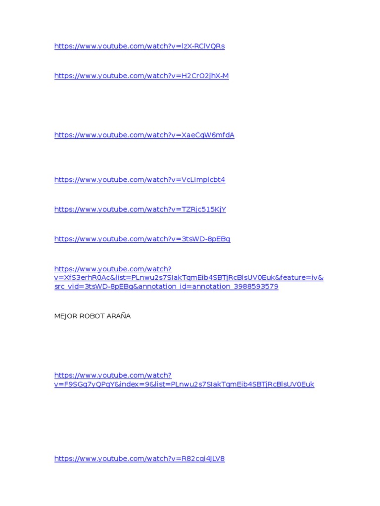 YouTube Video Links Compilation | PDF