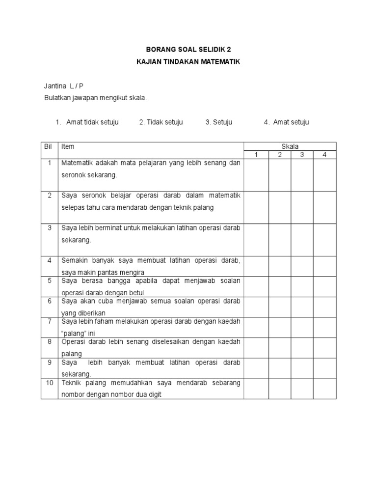 Contoh Borang Soal Selidik Tesis Pdf - MOshims: Contoh Borang Soal