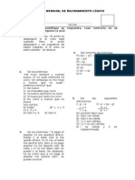 Examen Mensual de Razonamiento Lógico