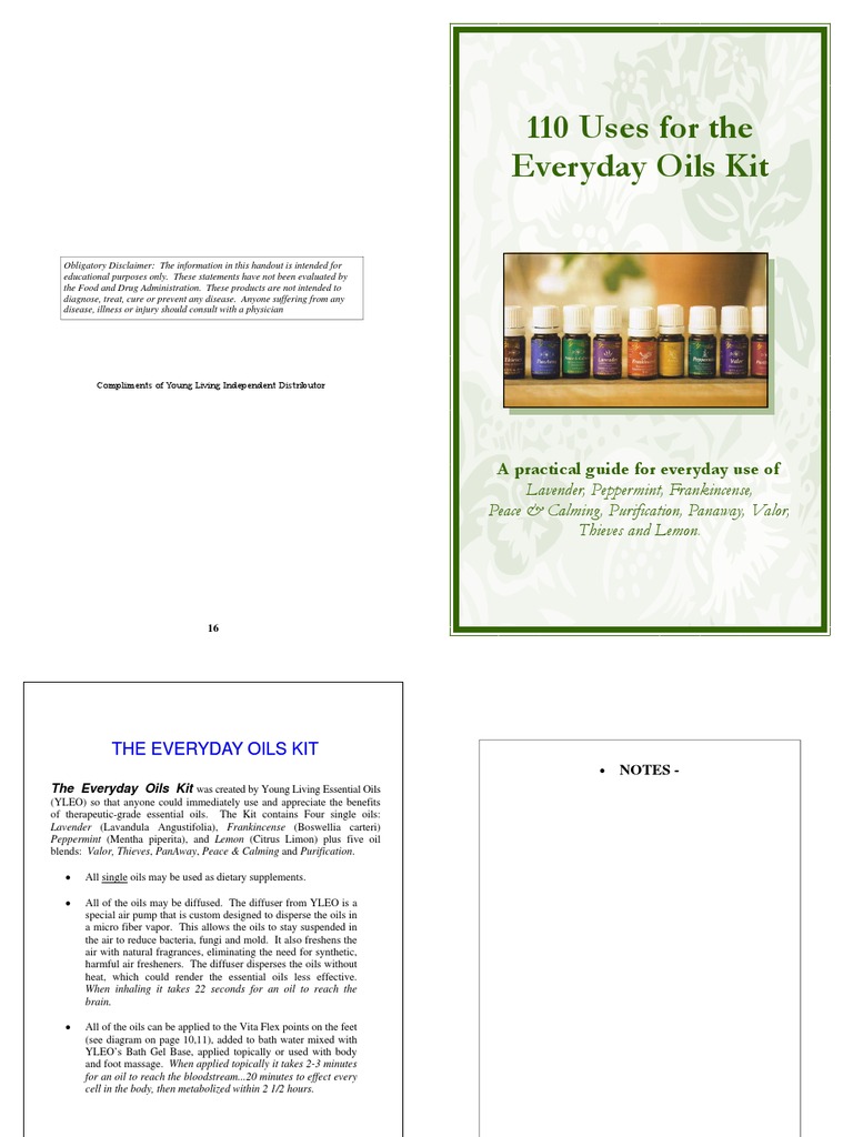 110 Uses For The Everyday Oils Kit | PDF | Essential Oil | Lavandula