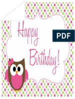 Owl Birthday Welcome Sign-General
