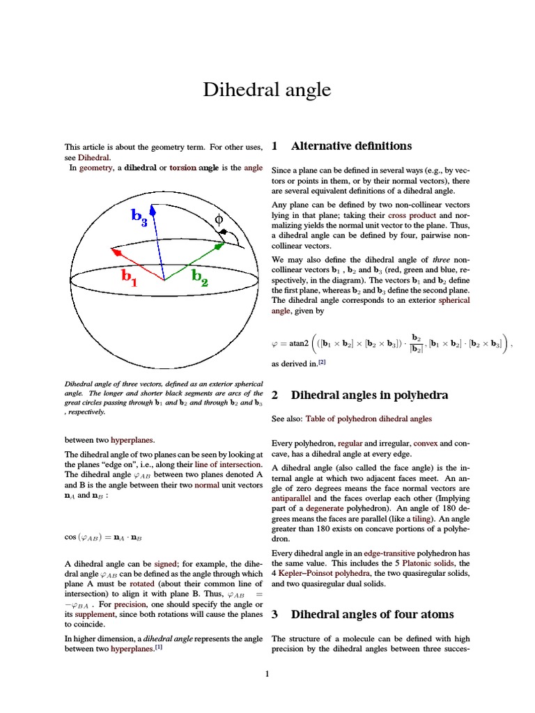 Dihedral Angle | PDF | Angle | Geometry