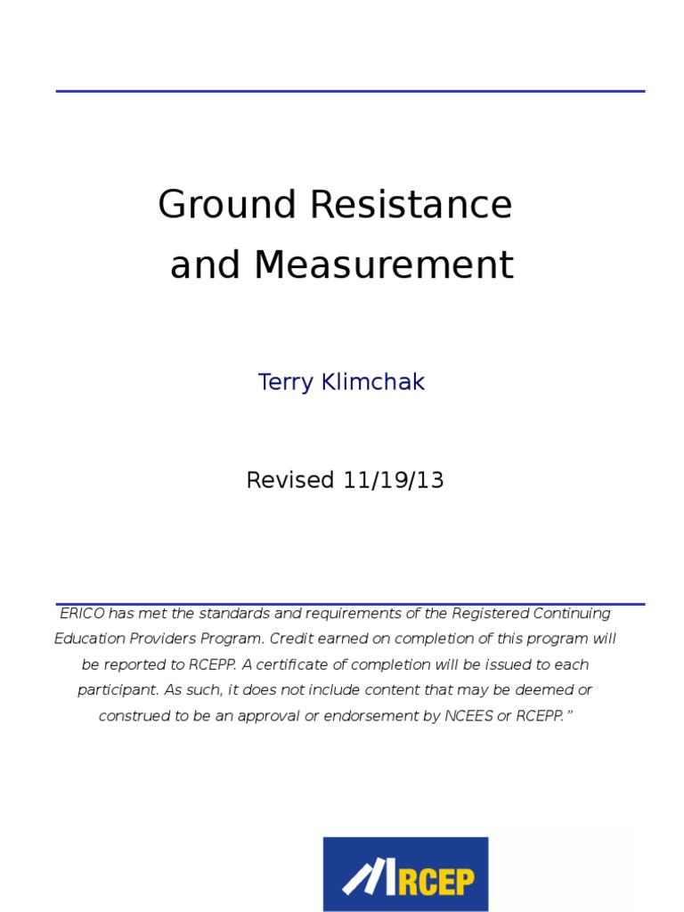 2 Groundresistanceandmeasurementpresentationforaustin112513 140731125809  Phpapp02 | Force | Physical Quantities
