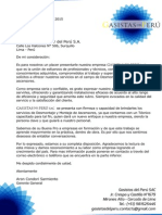 Carta de Presentacion Gasistas Del Perú SAC