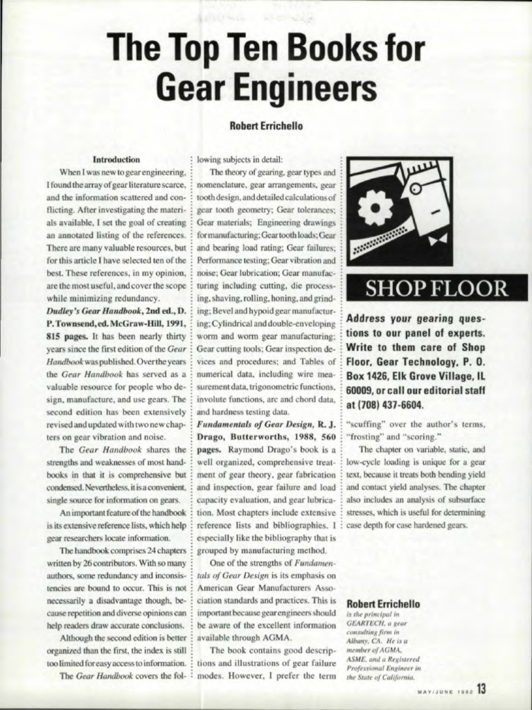 Gear Design Book Gear Machines
