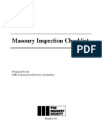 Masonry Inspection Checklist