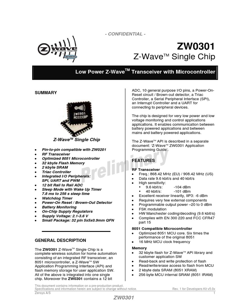 ZW 0301 | PDF | Microcontroller | Analog To Digital Converter