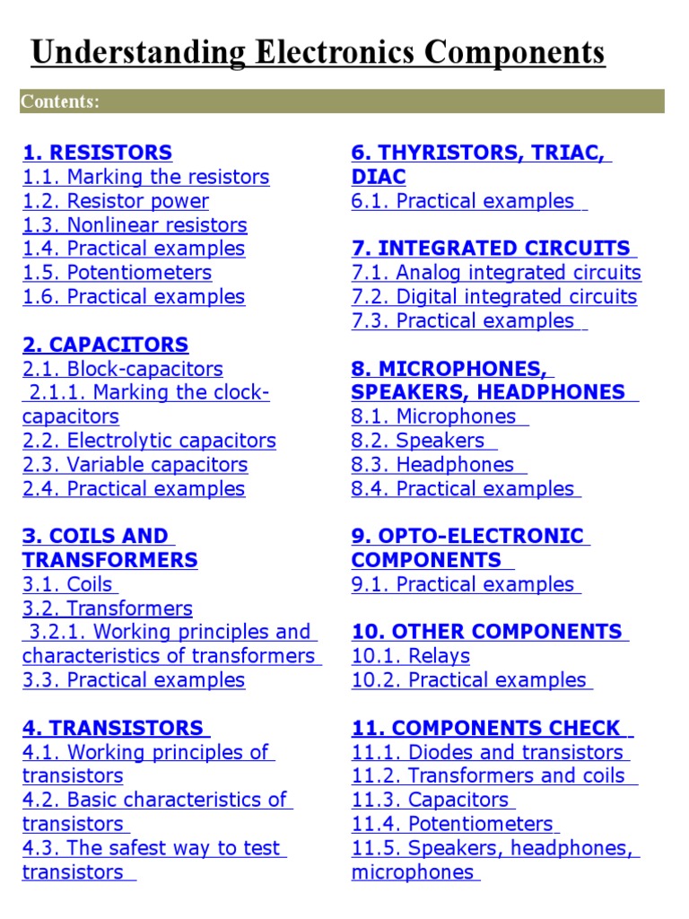 Understanding Electronics Components | PDF | Capacitor | Inductor