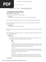 Complaints Processing - Sales (SD-SLS) - SAP Library