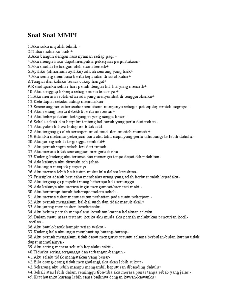 86844930 Soal Mmpi