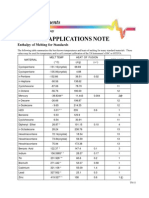 Enthalpy of Melting For Standards