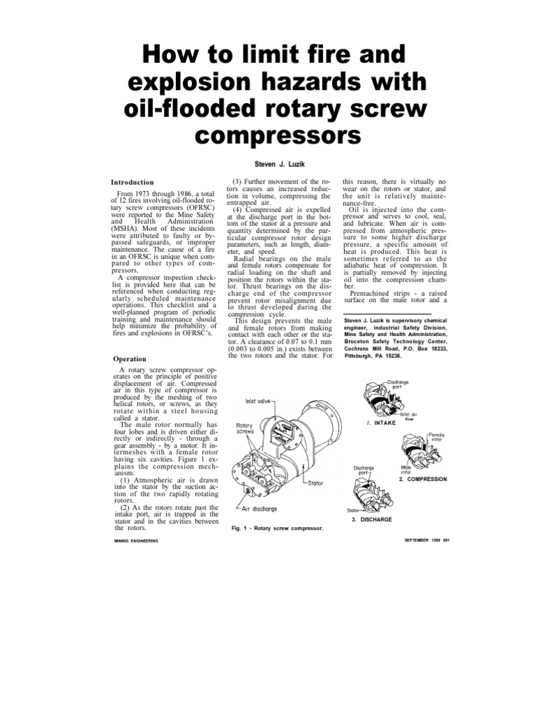 How To Limit Fire and Explosion Hazards With Oil-Flooded Rotary Screw ...