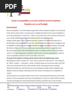 Social Accountability as an entry point for local development