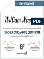 William Newman Onboarding Certificate Aug 12 2015