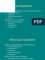 DSM Sexual Disorders and Paraphilias Quiz Questions