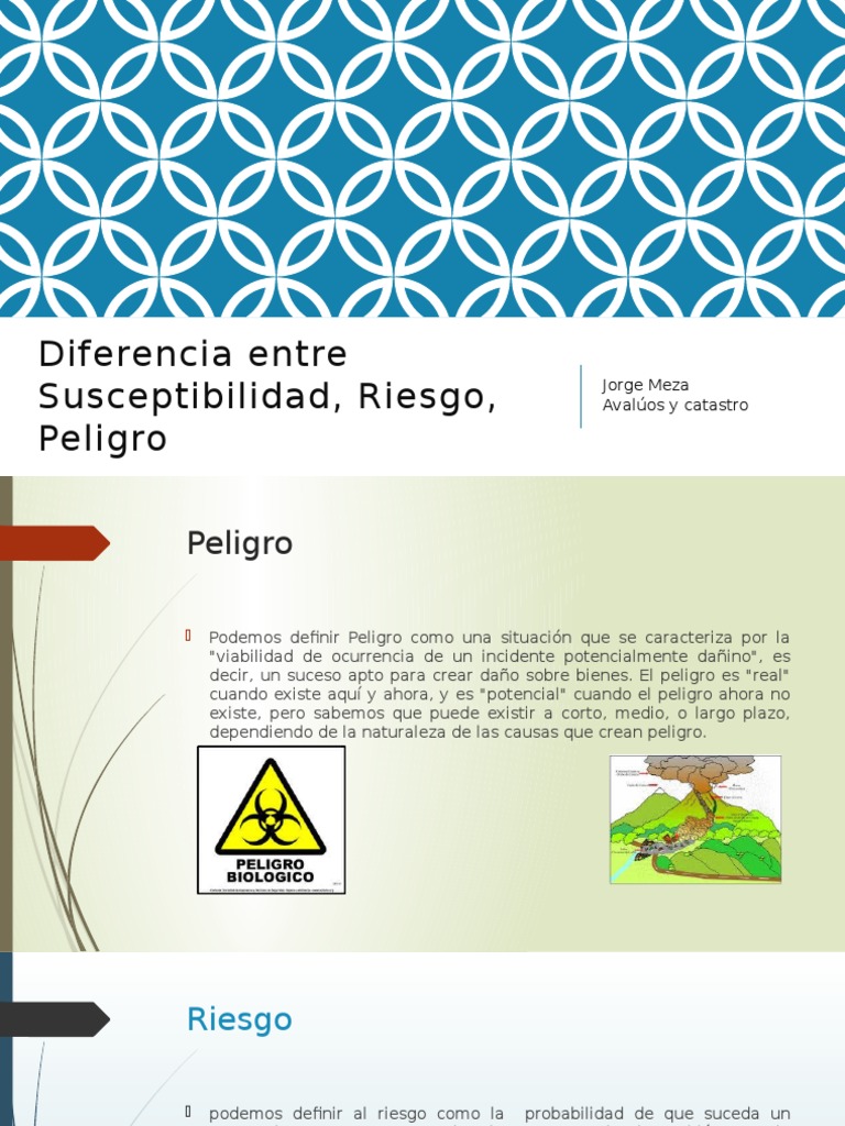 Diferencia Entre Susceptibilidad, Riesgo, Peligro