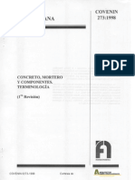 Covenin 0273-1998 Concreto Componentes Terminologia