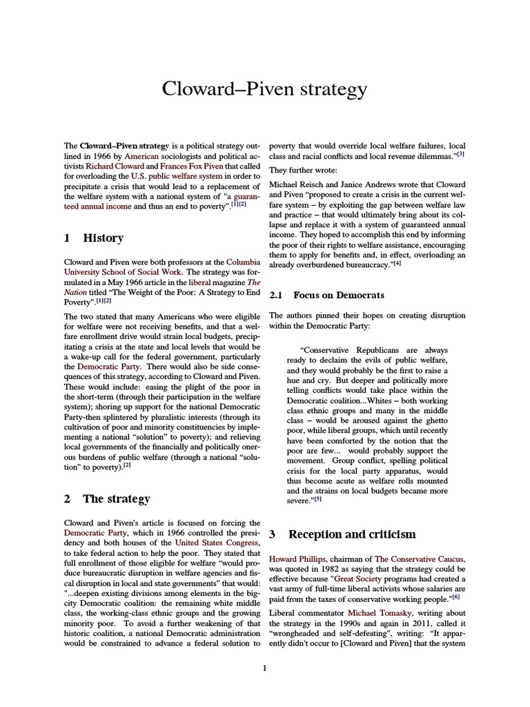 Cloward piven strategy estrat gia cloward piven pdf politics of