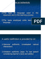 Authenticity in the Language Classroom and Microteaching 2014