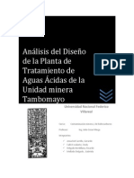 Analisis Del Diseño de La Planta de Tratamiento de Aguas Acidas - U.M. Tambomayo