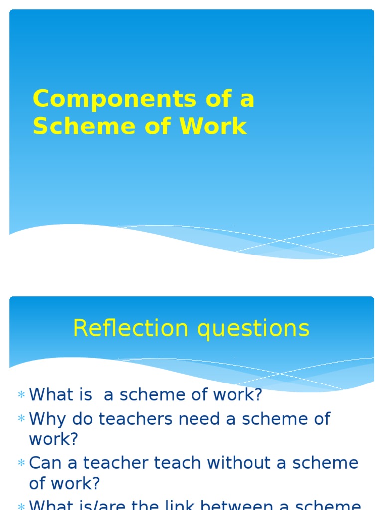 meaning of scheme of work in education
