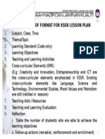 Suggestion of Format For KSSR Lesson Plan