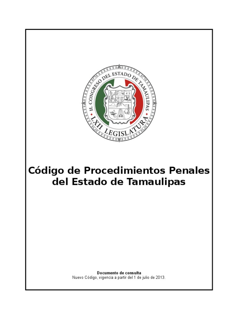 Código de Procedimientos Penales Del Estado de Tamaulipas