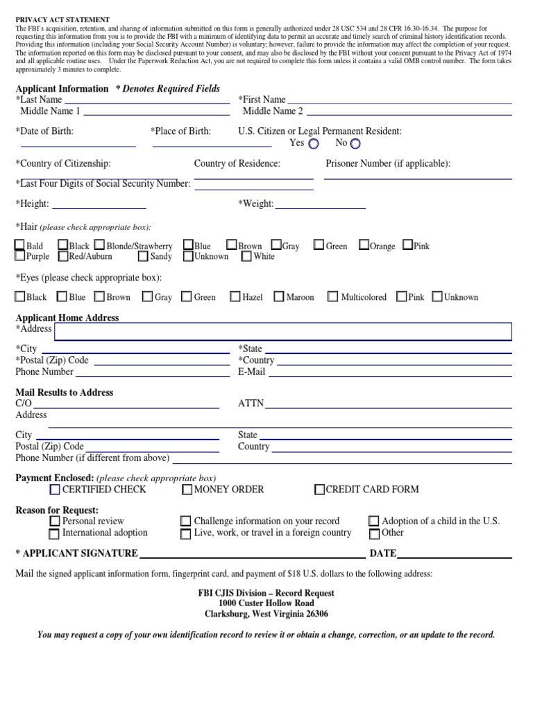 FBI Privacy Act Statement Overview | PDF | Law