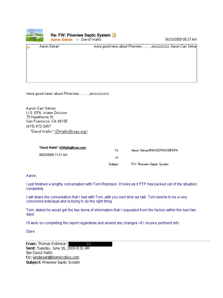 2009-Jun-23 Email From PTP Contractor About PTP Leaving Pine View ...