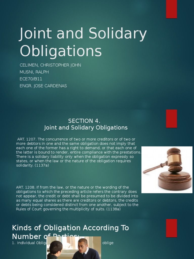 Understanding Joint and Solidary Obligations | PDF | Debtor | Insolvency
