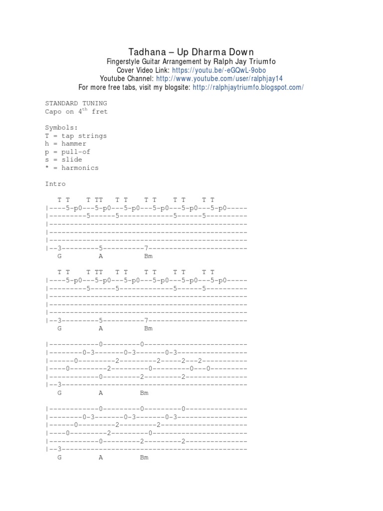 Tadhana (Fingerstyle Guitar Tab by Ralphjay14) Musical Techniques