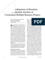 Using Combinations of Heuristics To Schedule Activities of Constrained Multiple Resource Projects