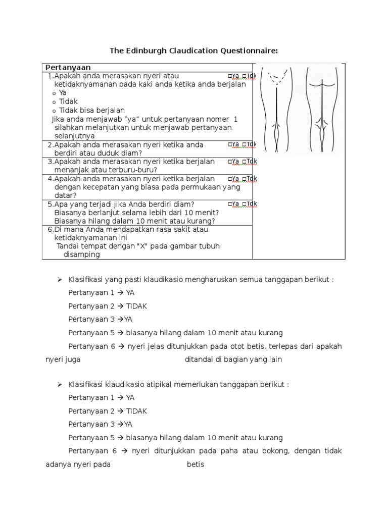 Kuesioner Klaudikasi Edinburgh | PDF