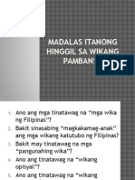 Madalas Itanong Hinggil Sa Wikang Pambansa