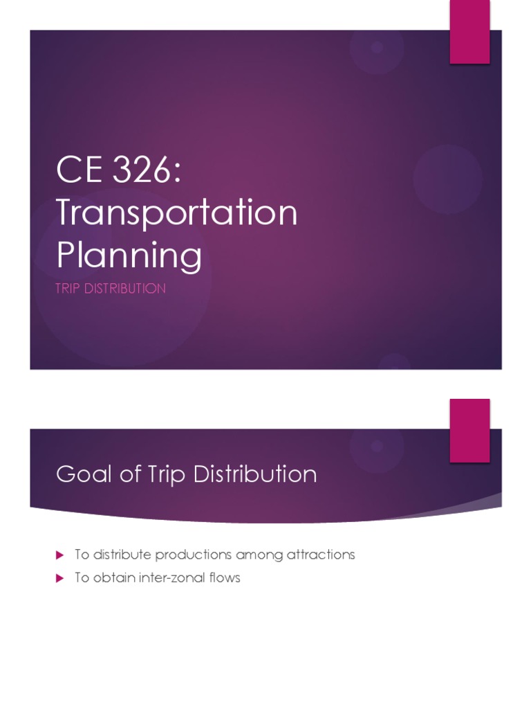 Trip Distribution in Transportation Planning | PDF | Scientific Method ...
