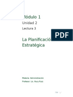 Lectura 3 - La Planificación Estratégica - Modificado