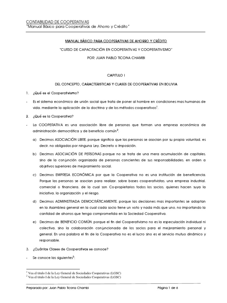 Manual Básico de Cooperativas y Cooperativismo | PDF | Cooperativa | Ahorro