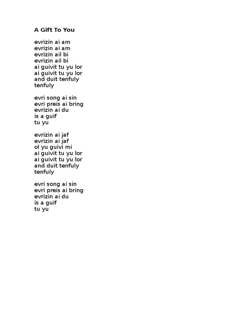A Gift To You Pdf