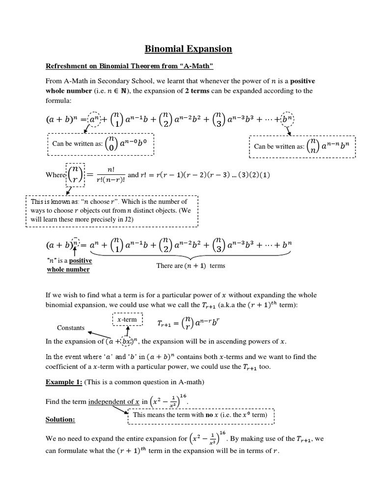 Binomial Expansion and Validity Range | PDF | Rational Number ...