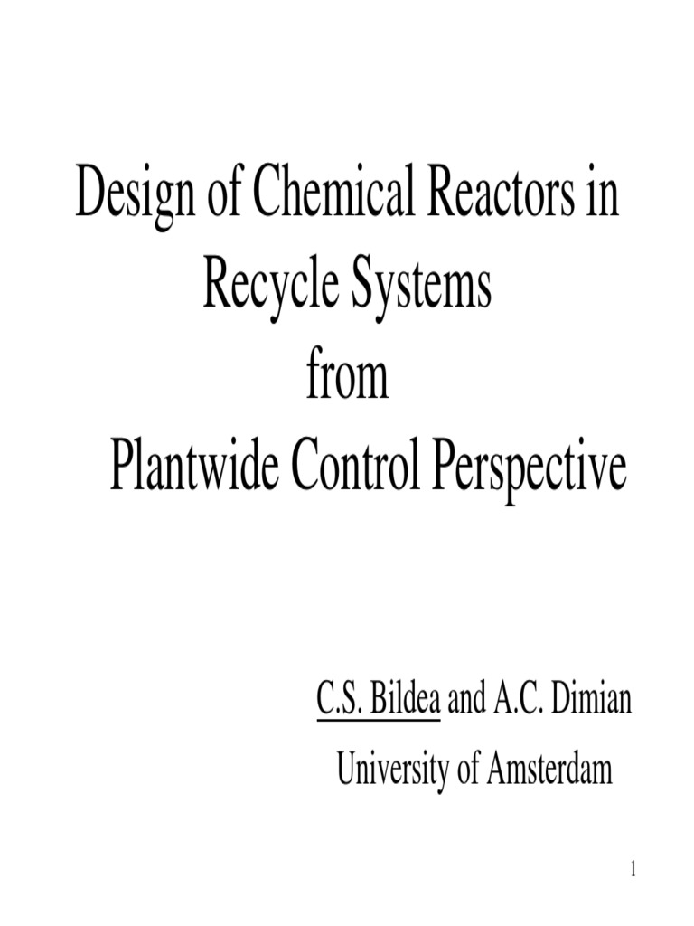 Design Of Chemical Reactors Pdf Chemical Reactor Distillation