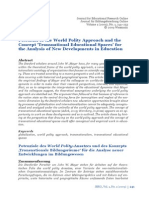 Potential of The World Polity Approach and The Concept Transnational Educational Spaces' For The Analysis of New Developments in Education
