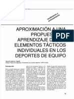 APROXIMACiÓN A UNA PROPUESTA DE APRENDIZAJE DE LOS ELEMENTOS TÁCTICOS INDIVIDUALES EN LOS DEPORTES DE EQUIPO. Gerard Lasierra PDF